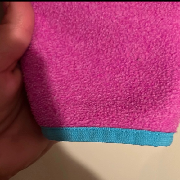 Columbia PFG Fleece Pullover, pink with blue trim, size M - Picture 6 of 9